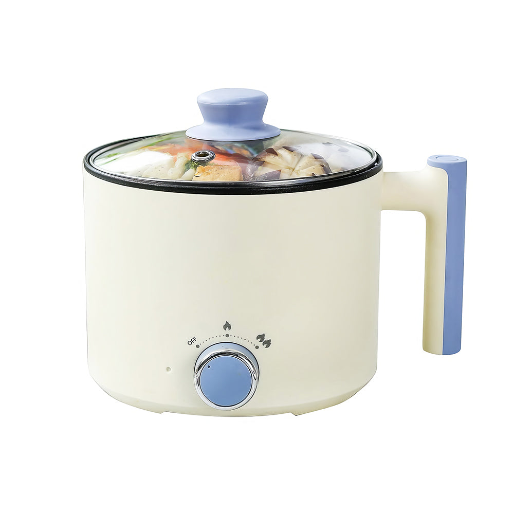 1.5L Electric Hot Pot, Dual Power Mini Cooker, Non-Stick for Ramen
