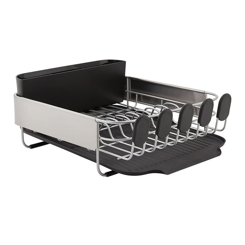 Compact Rust Resistant Dish Drying Rack with Self Draining Board