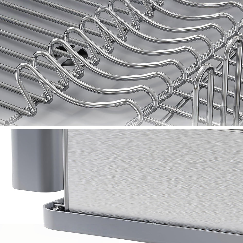 Stainless Steel Dish Drying Rack Large Capacity Countertop Drainer with Drainboard