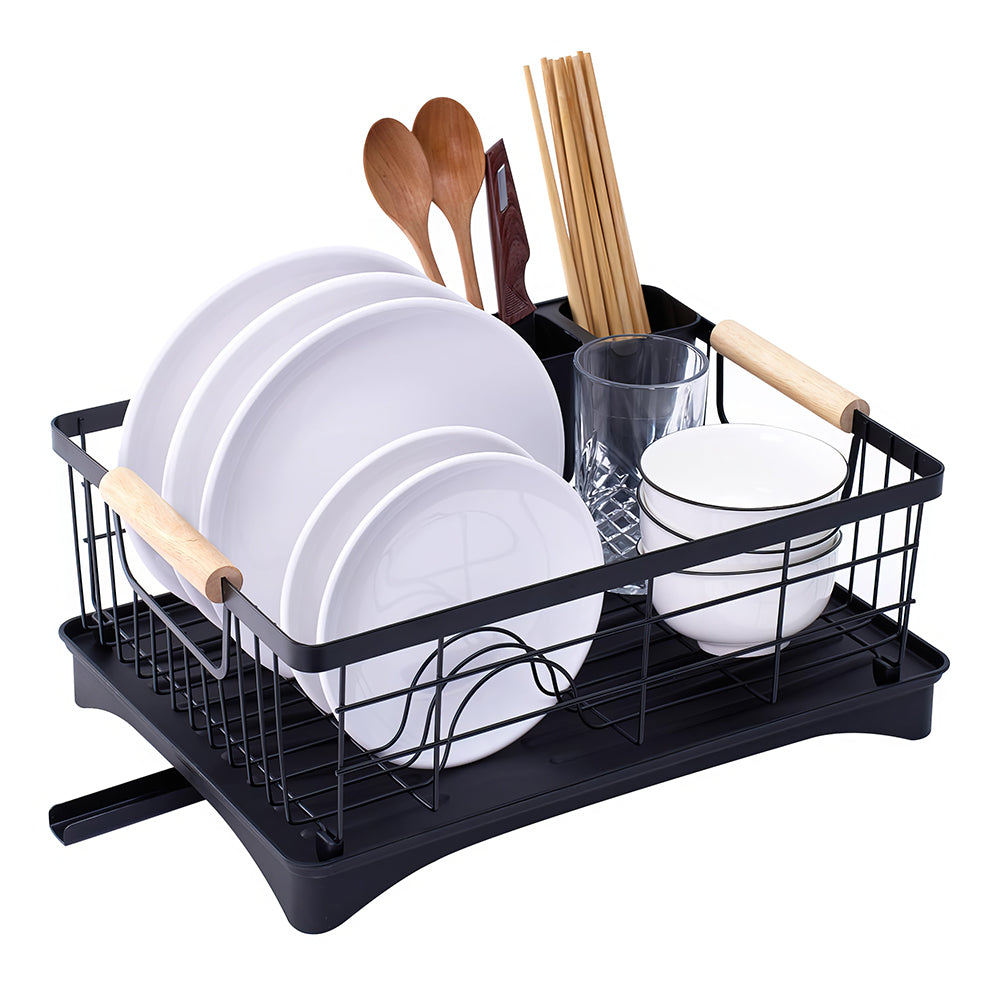 Dish Drying Rack with Drainboard Carbon Steel Countertop Rack