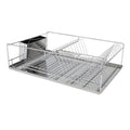 3 Piece Chrome Dish Drying Rack with Drain Tray and Cutlery Holder Countertop