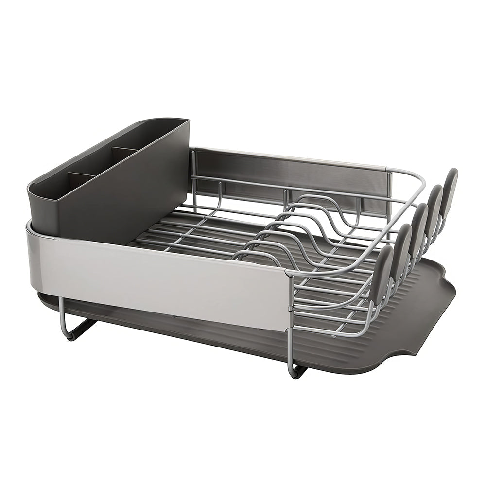 Compact Rust Resistant Dish Drying Rack with Self Draining Board