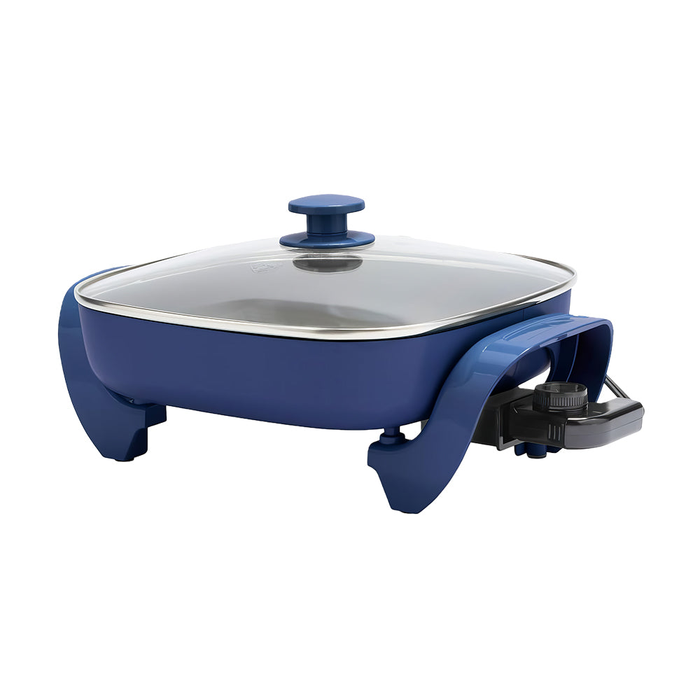 12" 5QT Square Electric Skillet, Ceramic Nonstick, Adjustable Temp