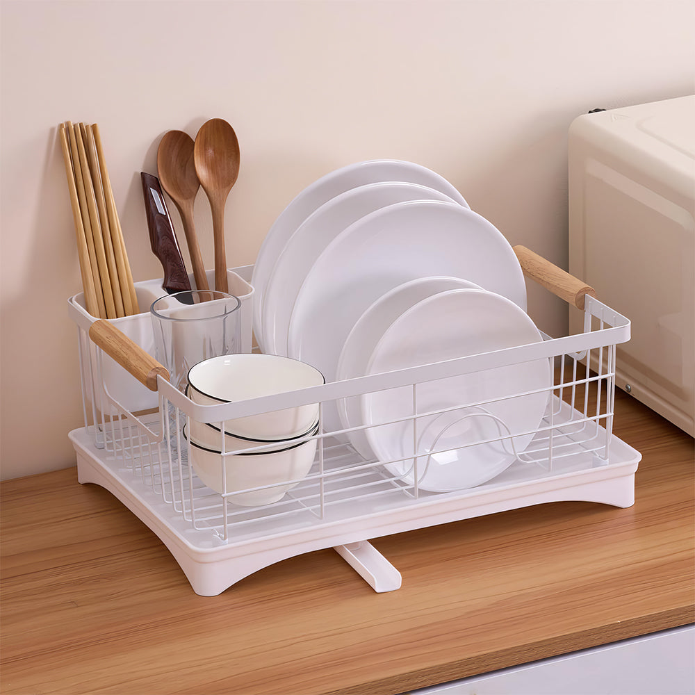 Dish Drying Rack with Drainboard Carbon Steel Countertop Rack