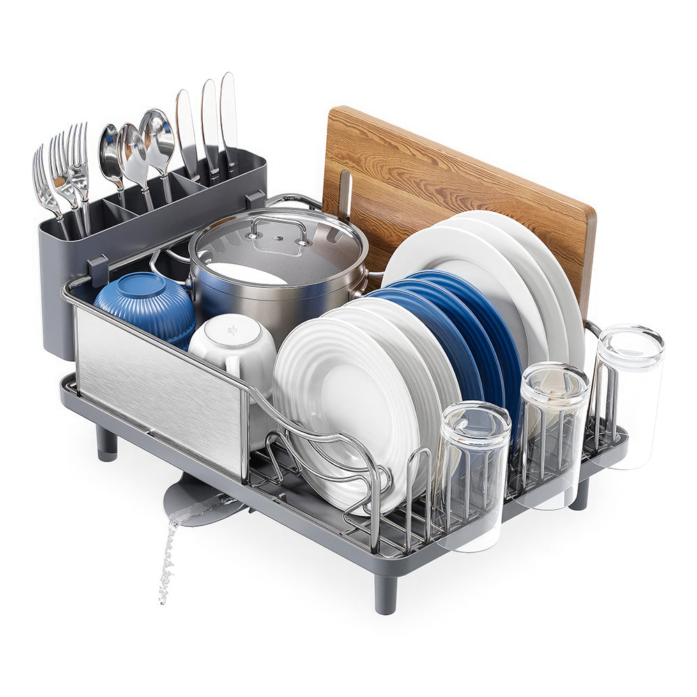 Stainless Steel Dish Drying Rack Large Capacity Countertop Drainer with Drainboard