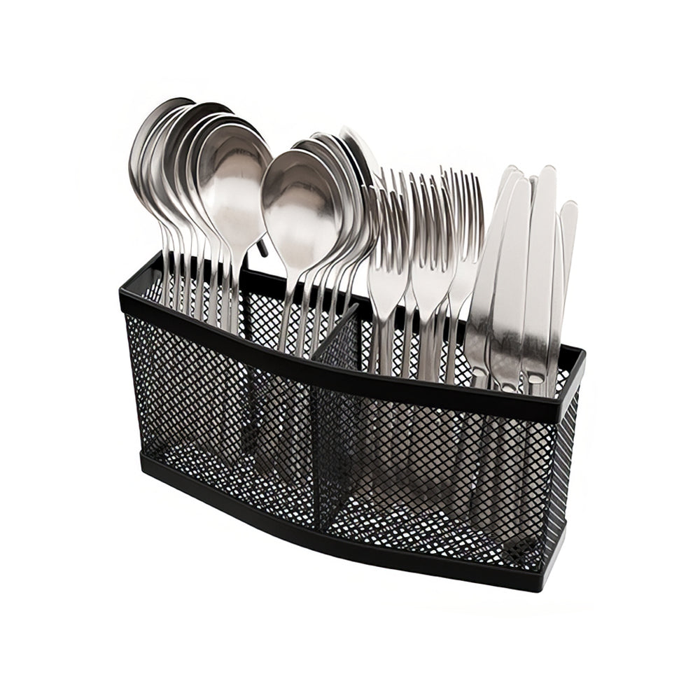 Kitchen Dish Drainer Rack with Drying Board and Full Mesh Silverware Utensils Holder
