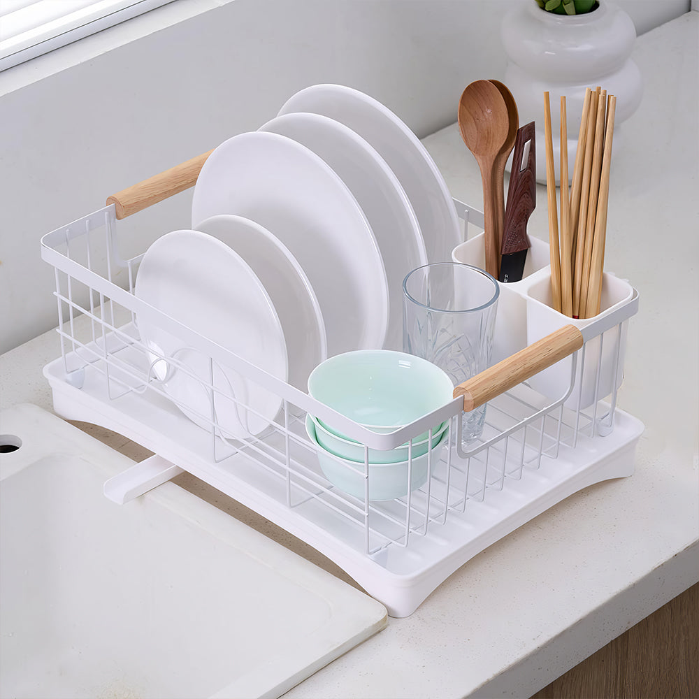 Dish Drying Rack with Drainboard Carbon Steel Countertop Rack