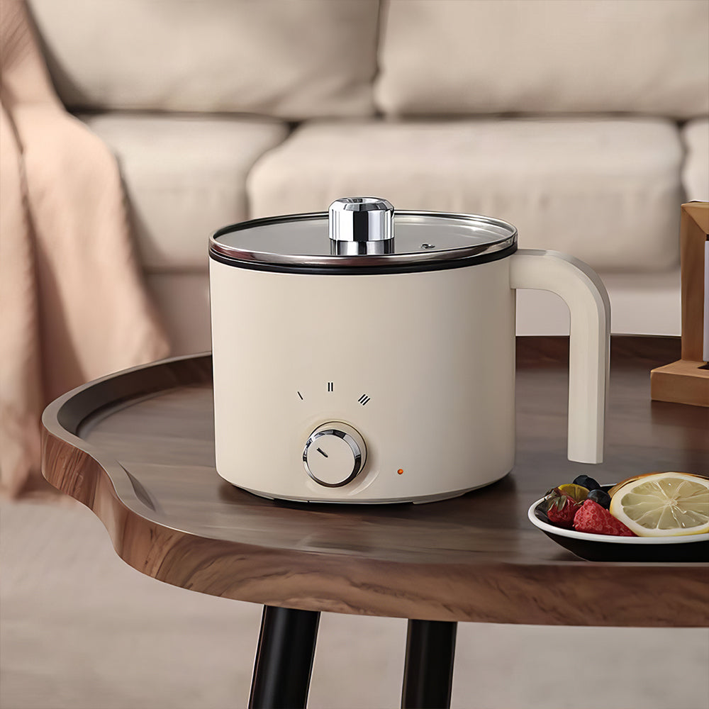 1.8L Electric Hot Pot, Ramen Cooker, Dual Power Mini Cooker, Non-Stick
