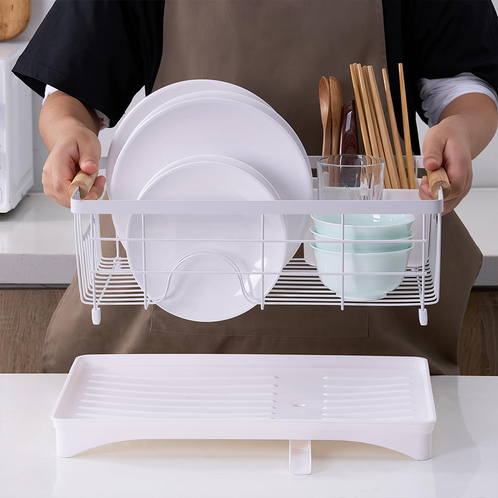 Dish Drying Rack with Drainboard Carbon Steel Countertop Rack