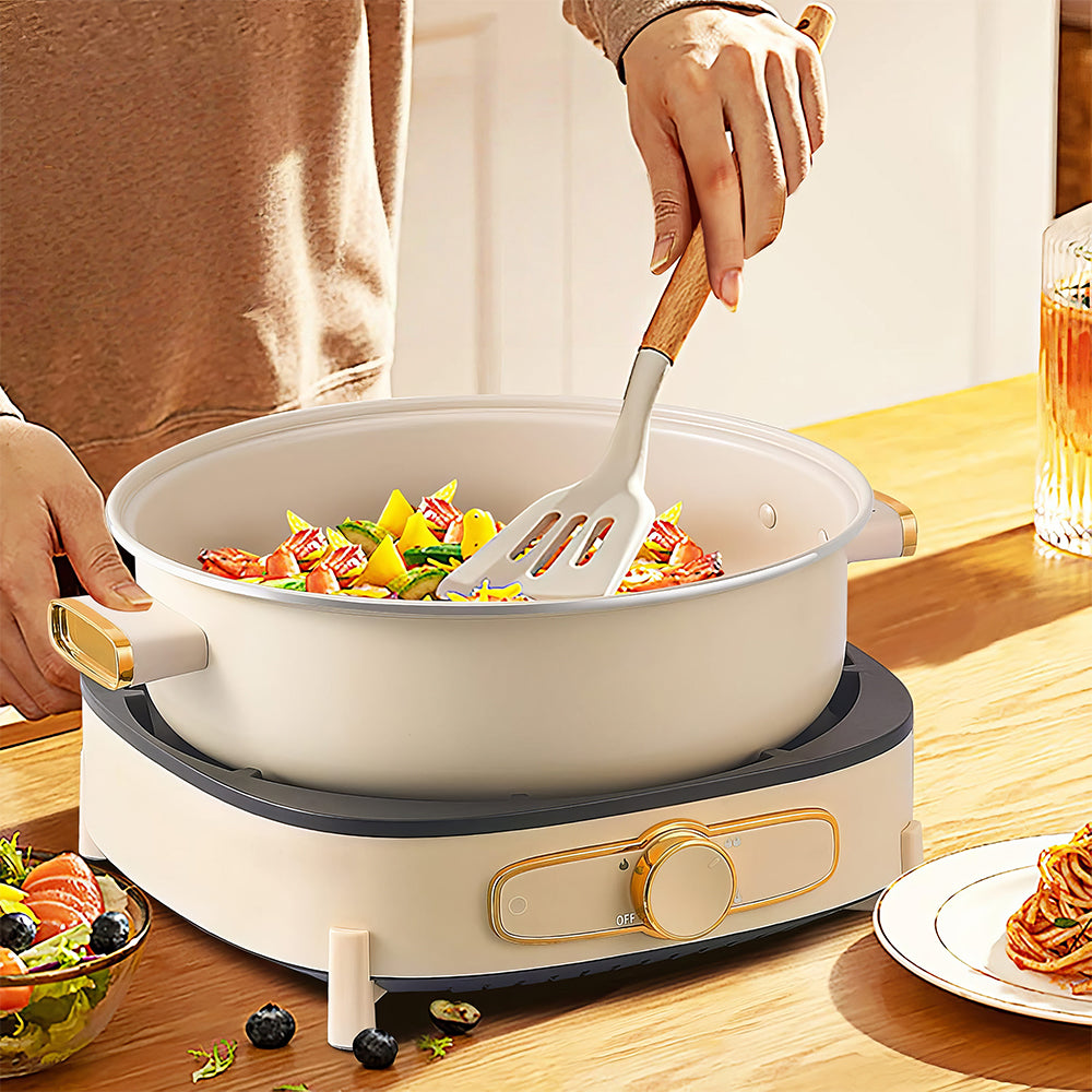 5L Electric Shabu Shabu Pot, Non-Stick Hot Pot, 1350W, Removable Lid