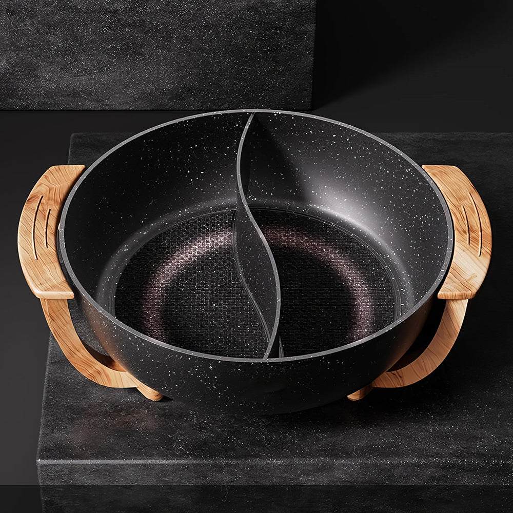 6L Electric Hot Pot, Dual Divider, 5 Temp Settings, PTFE Non-Stick