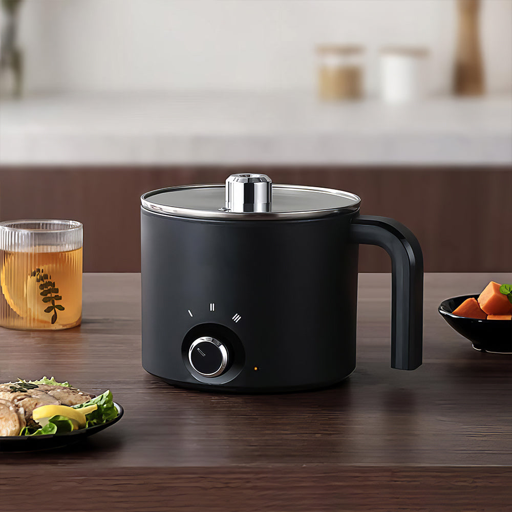 1.8L Electric Hot Pot, Ramen Cooker, Dual Power Mini Cooker, Non-Stick