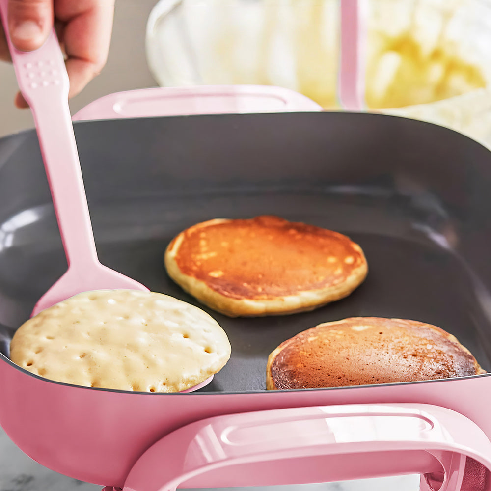 12" 5QT Square Electric Skillet, Ceramic Nonstick, Adjustable Temp