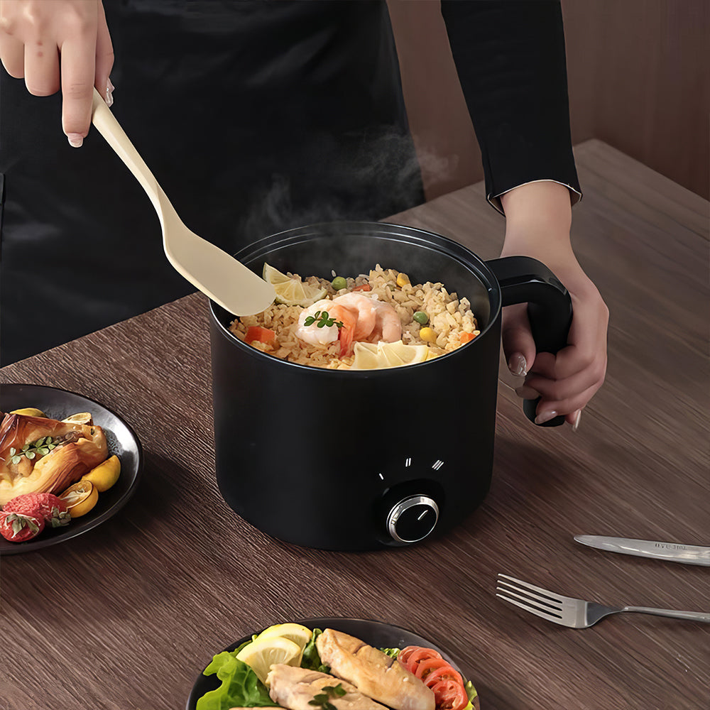 1.8L Electric Hot Pot, Ramen Cooker, Dual Power Mini Cooker, Non-Stick