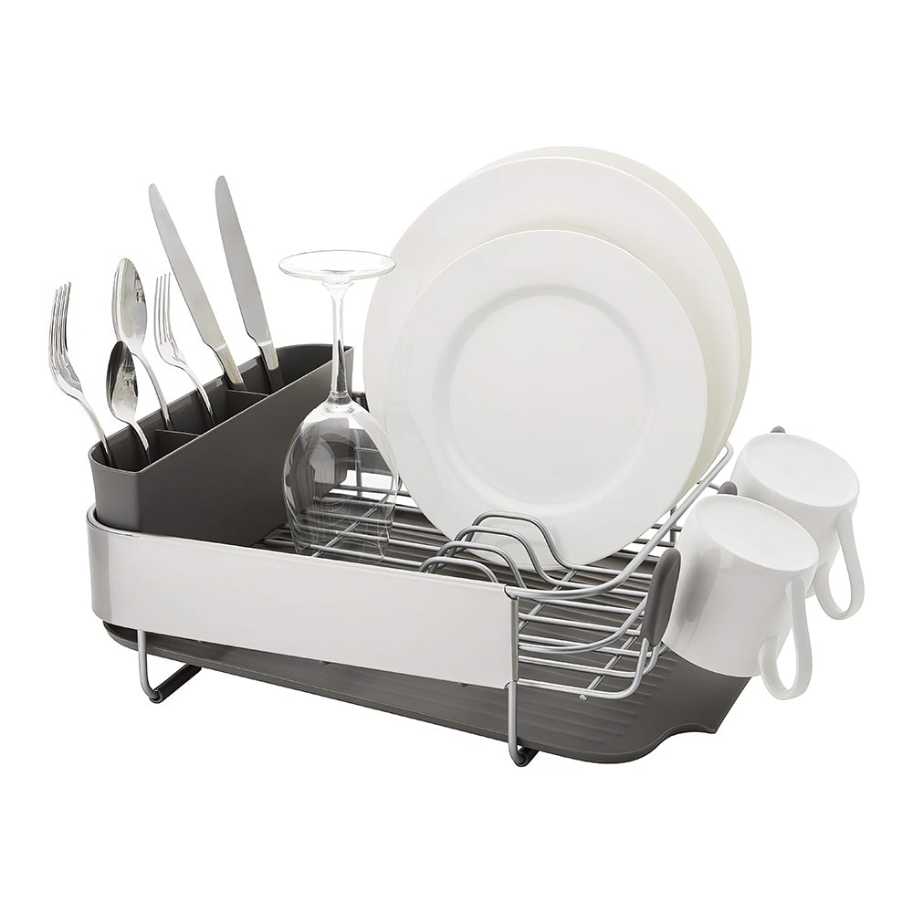 Compact Rust Resistant Dish Drying Rack with Self Draining Board